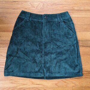 p a c t Women's Organic Classic Corduroy Green Skirt